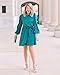 The Drop Women's @shopdandy Belted Silky Stretch Dress, Pacific Teal, M