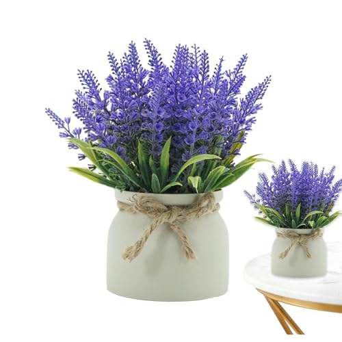 SVCEQZE Fleurs Artificielles en Pot Décoratif d'Intérieur avec Vase, 21 x 17 cm