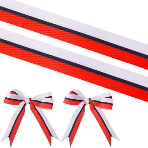 2 Stück Anime-Themenband, 457 cm Langes Geschenkband mit Rot-weißem Cartoon-Ball für DIY-Bastel und Partydekorationen