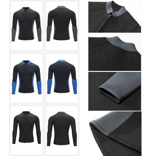 Chaqueta de traje de neopreno 1.5MM de manga larga para agua fría, buceo y deportes acuáticos (gris, talla XL) miniatura 4