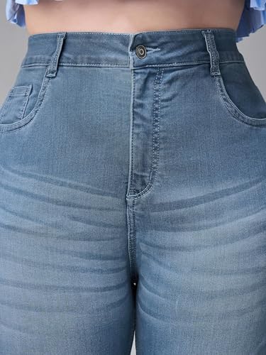 Image of Miss Chase A+ Women's Bootcut High Rise Regular Length Stretchable Denim Jeans