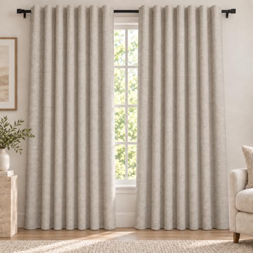 Zyvola 100% Blackout Faux Linen 52 x 84 Beige