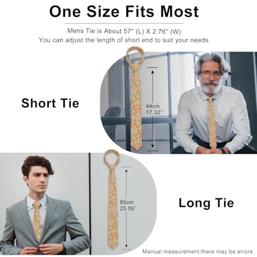 Image of Luckyvestir Ties for Men, Sage Green Cotton Floral Tie 2.76 inch Flower Printed Men's Neckties for Wedding /Groomsmen /Suit /Party