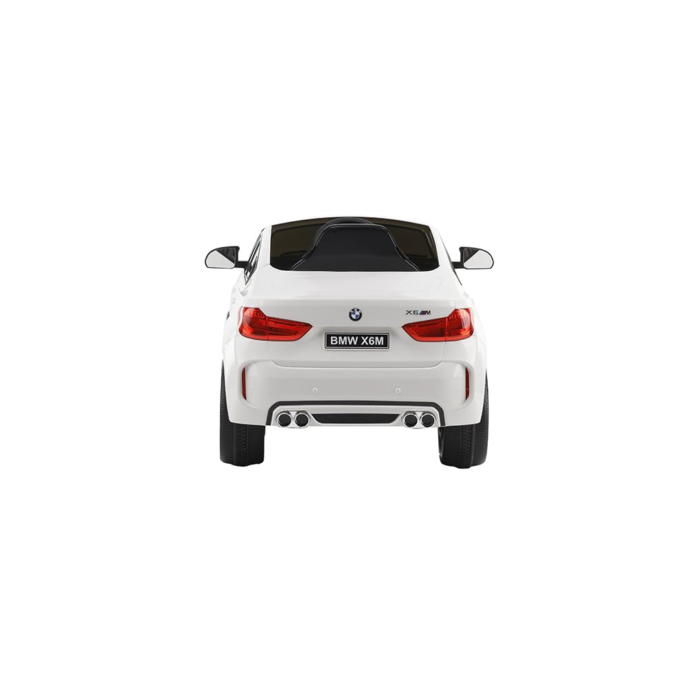 Auto elettrica Bmw x6M bianca per bambini, telecomando per genitore, porta usb, età 3+