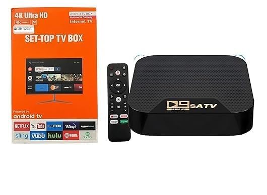 The G96 Max Android Smart TV Box and its voice remote control.