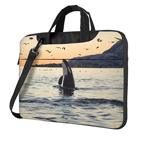 Maletín para Portátil con Estampado de Ballena y Correa Ajustable miniatura 1