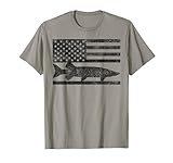 Musky Fishing - Muskie Fisherman American Flag Gift T-Shirt