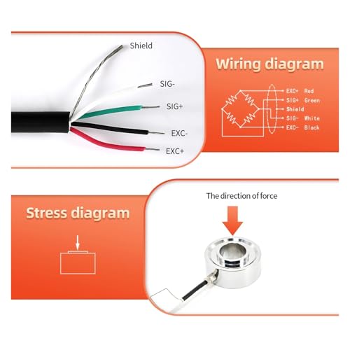 Mesure force étanchéité précise avec cellule de charge trou traversant 5t