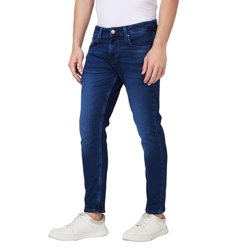 Image of Spykar Men's Kano Slim Fit Mid-Rise Jeans (Ankle Length)