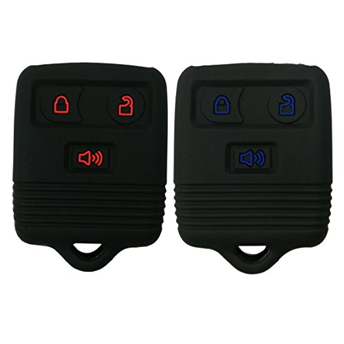 2Pcs Coolbestda Rubber Key Fob Case Keyless Cover Protector Skin for Ford F150 F250 F350 Explorer Ranger Escape Expedition