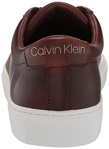Calvin Klein Men's Men's Adrien Sneaker, Brown Leather 201, 9 #TOP2