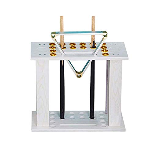 Mirtqj Pool Queue Rack, Multifunktion Cue Stand Snooker Queueständer, Billard-Snooker-Zubehör Für Den Spielraum, Für 16 Pool Queues/Weiß / 60x24x55cm Cover