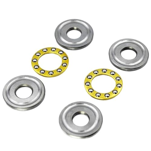 Deep Groove Double Rubber Seal Bearings 2/10pcs Thrust Ball Bearing F8-22M 8 * 22 * 7mm Balls Inner Diameter 8mm Plane Planar Miniature Axial Ball Bearings(10pcs)