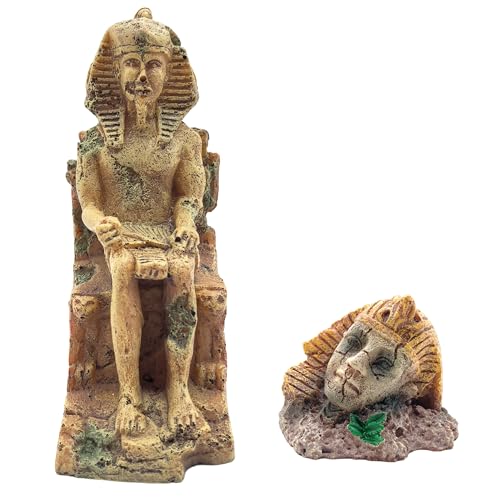 Image of M2cbridge Aquarium Decor Castle Shipwreck Ornament Underwater Landscape(Egyptian Pharaohs)
