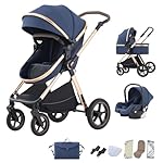BEBBY Cochecito de bebé 3 en 1,Carrito Bebe 3 en 1 Con Asiento, Cochecitos Portátil Plegable Con Un Clic, Carricoche Combinado Paisaje Alto Marco de Aluminio Para Recién Nacido (D2-BLUE, D2) 3 BEBBY Cochecito de bebé 3 en 1,Carrito Bebe 3 en 1 Con Asiento, Cochecitos Portátil Plegable Con Un Clic, Carricoche Combinado Paisaje Alto Marco de Aluminio Para Recién Nacido (D2-BLUE, D2)