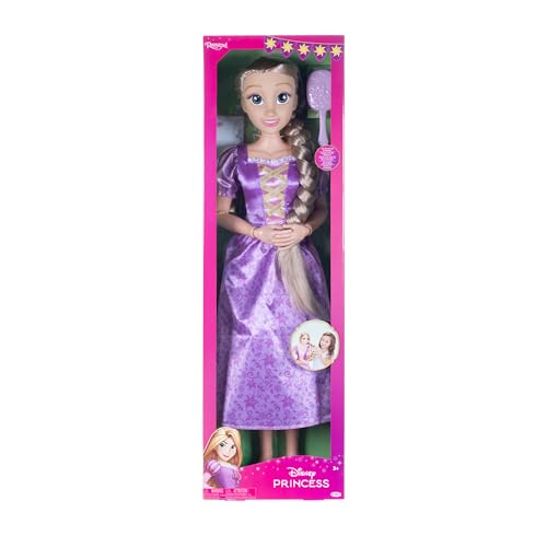 Disney Princess Rapunzel Puppe Playdate von Jakks Pacific 80 cm groß und beweglich Gelenkpuppe in meiner Größe im lila Kleid Wird mit Bürste zum Kämmen ihres Langen goldenen Haares geliefert