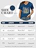 tiorhooe V Neck T Shirts for Women UK Graphic T Shirt Ladies Casual Print V-Neck Short Sleeve Top (Blue1,XXL) #5