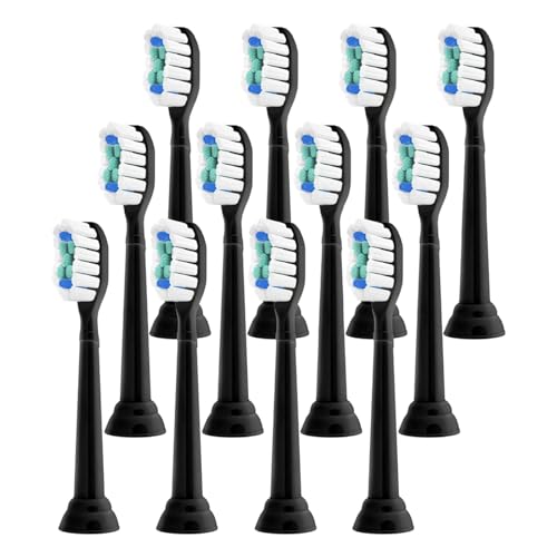 eufeifeiegds �_�C�������h�d�����u���V�w�b�h�݊������p���u���V�w�b�h Hx6920 4100 2�V���[�Y�p�N���[���l�ߑւ�(Black-12 Pcs)