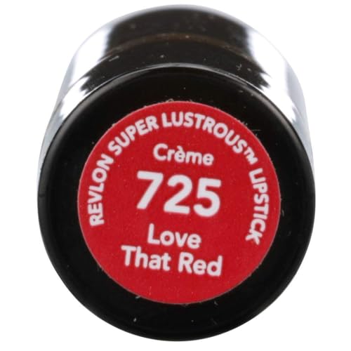Image of REVLON Super Lustrous Matte Lipstick with Vitamin E and Avocado Oil, Cream Lipstick in Red, 725 Love that Red, 0.15 oz (Pack of 2)