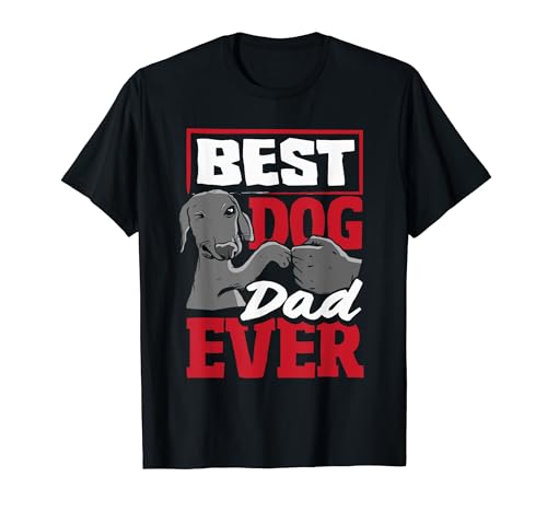 Best Dog Dad Ever Funny Fathers Day Sarcástico Graphic Puppy t-shirt, Preto, S