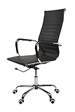 konferenzstuhl design Rahmen: Stahl verchromt SVITA Design Bürostuhl Chrom Rahmen Elegance Chefsessel Drehstuhl Konferenz-Stuhl (Schwarz, Hohe Lehne)