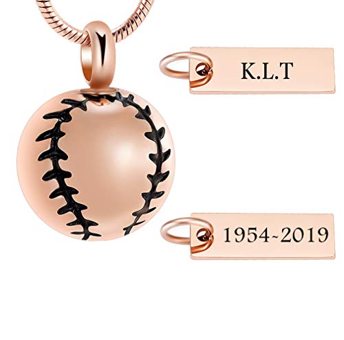 image for memorial jewelry Stainless Steel 20mm Baseball Memorial Urn Jewelry Pe