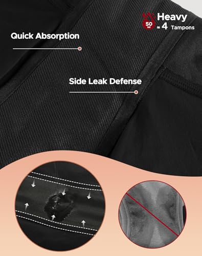 INNERSY Women's Period Underwear Heavy Flow Leakproof Boyshorts Menstrual Panties2