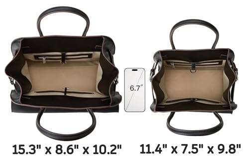Bolso tote grande de cuero vegano para mujer elegante miniatura 3