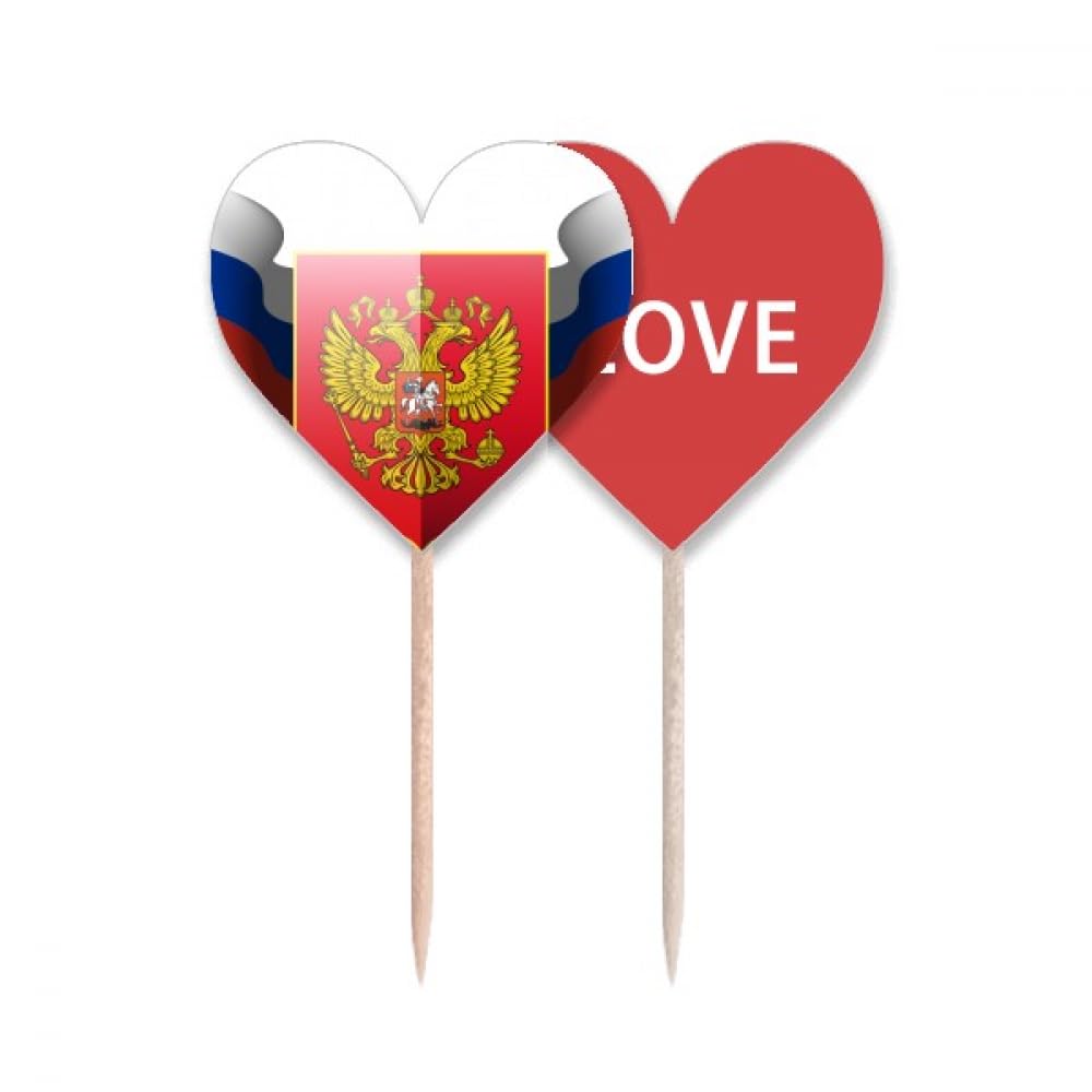 Drapeau russe en cœur pour cupcake lors de vos buffets à thème