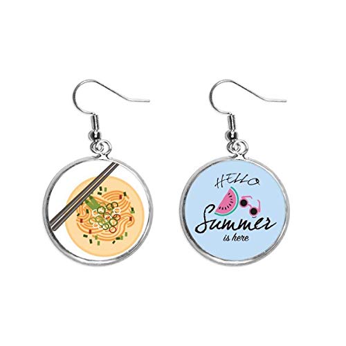 Pendientes de sandía con diseño asimétrico de comida china 1