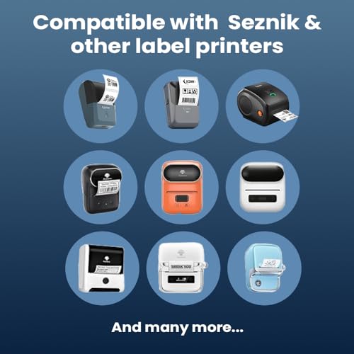 Image of Seznik Waterproof, Non-Tearable, Sticky Thermal Lables, Label Roll, 2 inch Adhesive Thermal Labels for Label Printers (50mmx75mm - 450 Lables)