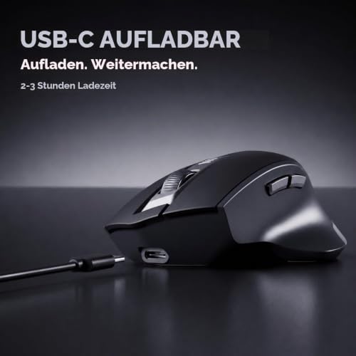 inphic M9 Kabellose Maus, 2.4G, Aufladbar, 500 mAh Akku mit Batterieanzeige – Ansicht 4