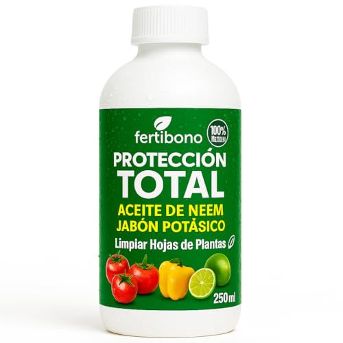 FERTIBONO PROTECCION TOTAL Jabón Potásico y Aceite de Neem – Cuidado Natural 100% para Plantas | 250 ml | Fortalece, Limpia y Equilibra | Ideal para Huertos y Jardines Ecológicos