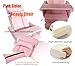 IntXanth Pink Spa Facial Chair, 440LB Capacity, Air Pressure Lifting, 360° Swivel, Adjustable Height Pink Beauty Bed for Spa, Massage, Home Office (No Wheels)