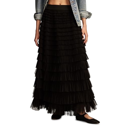 Lucky Brand Women's Tulle Ruffle Maxi Skirt