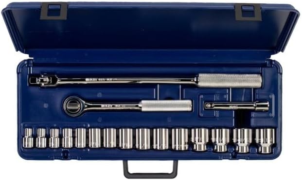 Wright Tool 423 1/2" Drive SAE 6-Point Standard & Deep Socket Set, 18-Piece, Sizes 3/8″–1-1/4″ | Includes Ratchet, Flex Handle & 5" Extension | Wright Drive® 2.0 Made in USA