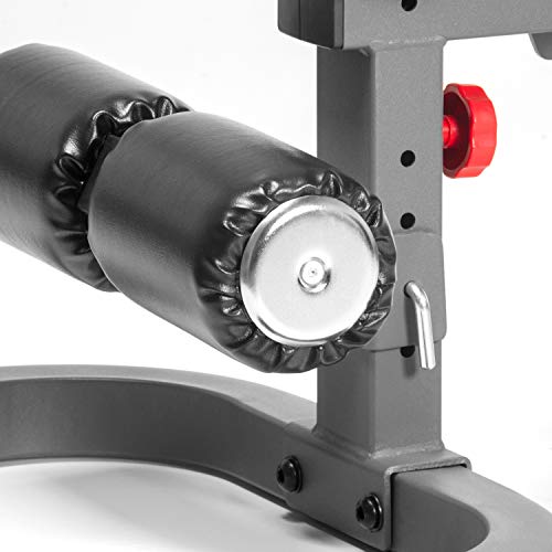 XMark Commercial Flat Incline Decline Weight Bench, 1500 lb Capacity, 7 Back Pad Adjustments From Decline To Military Press, Ergonomic 3 Position Adjustable Seat, and Built In Transport Wheels XM-9023