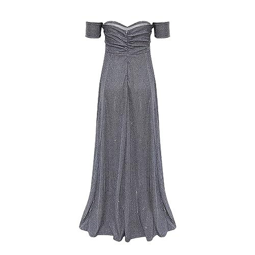 UIFLQXX Vestido de festa feminino com lantejoulas emagrecedoras vestido de noite sem alças sexy moda