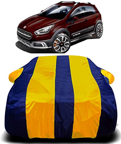Image of Waterproof Car Cover Compatible for Fiat AVVENTURA with Ultra Surface Body Protection (Yellow Stripes)