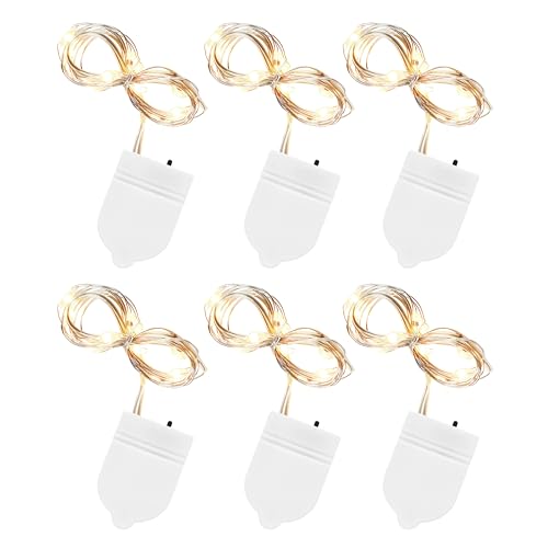 Weihnachtsdeko mit Licht 24 Nordstern Mini LED Lichterkette mit Batterie 6er Pack Warmweiß 2m mit...