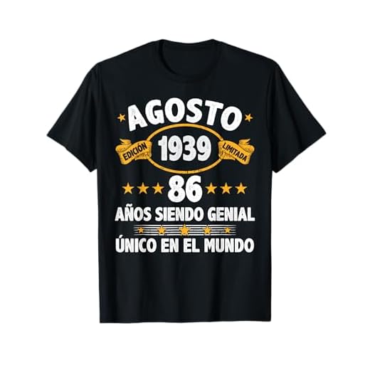 Agosto 1939 86 Años Hombre Cumpleaños Regalo Agosto 1939 Camiseta