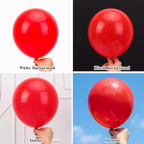 Image of RUBFAC Red Balloons 65pcs, 12 Inch Party Balloon with Ribbons for Valentine's Day, Birthday, Wedding, Baby Shower Decorations