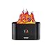 Upgraded 7 Color Flame Fireplace Air Aroma Essential Oil Diffuser,USB Personal Desktop Noiseless Cool Mist Humidifier with Auto-Off Protection for Home,Office, Gift (BLACK)