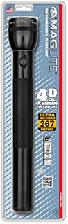 MAGLITE 4 D Cell Blister Pack Flashlight-Black, Aluminium,