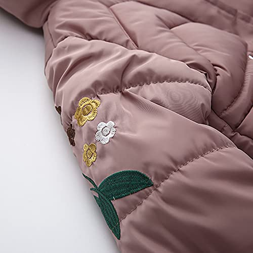 Girls and Toddlers' Heavyweight Hooded Puffer Coat Water-Resistant Windproof Fleece Outwear Button Down &zip up Warm Jacket3