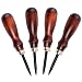 WUTA Leather Edge Beveler,High Carbon Steel Edge Skiving,Leather Wood Handle Leather Tools,Leather Craft Keen Edge Cutting Tool for Beveling,0.8mm+1mm+1.2mm+1.4mm(One Kits)