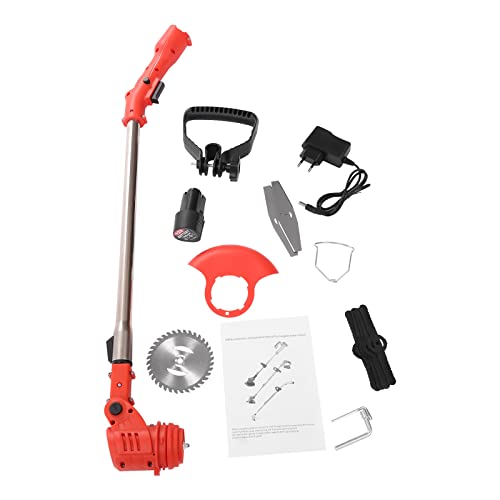 Accu-grastrimmer, 600 W, elektrische grasmaaier, met dubbele veiligheidsschakelaar, instelbaar, voor het snoeien van tuinen en gazons - Afbeelding 5