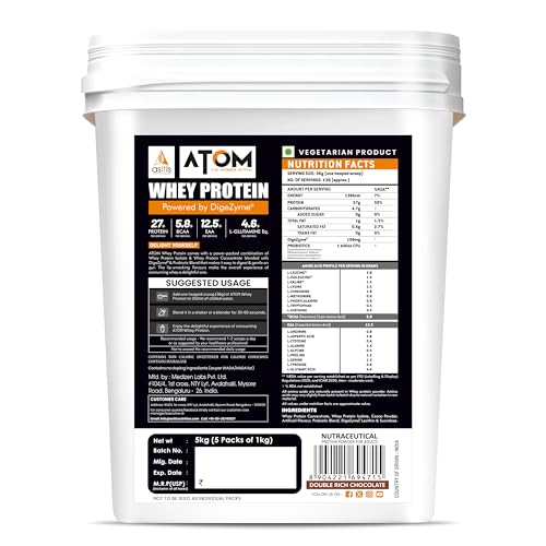Image of AS-IT-IS ATOM Whey Protein 5 kg (1kgX5) Double Rich Chocolate