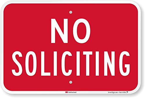 Panneau réfléchissant No Soliciting pour stopper le démarchage
