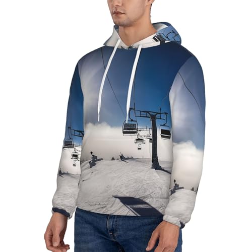 Men's Fleece Pullover Hoodie Long Sleeve Hooded Ski Lift at Sunshine Sweatshirt Casual Shirts With Pockets3